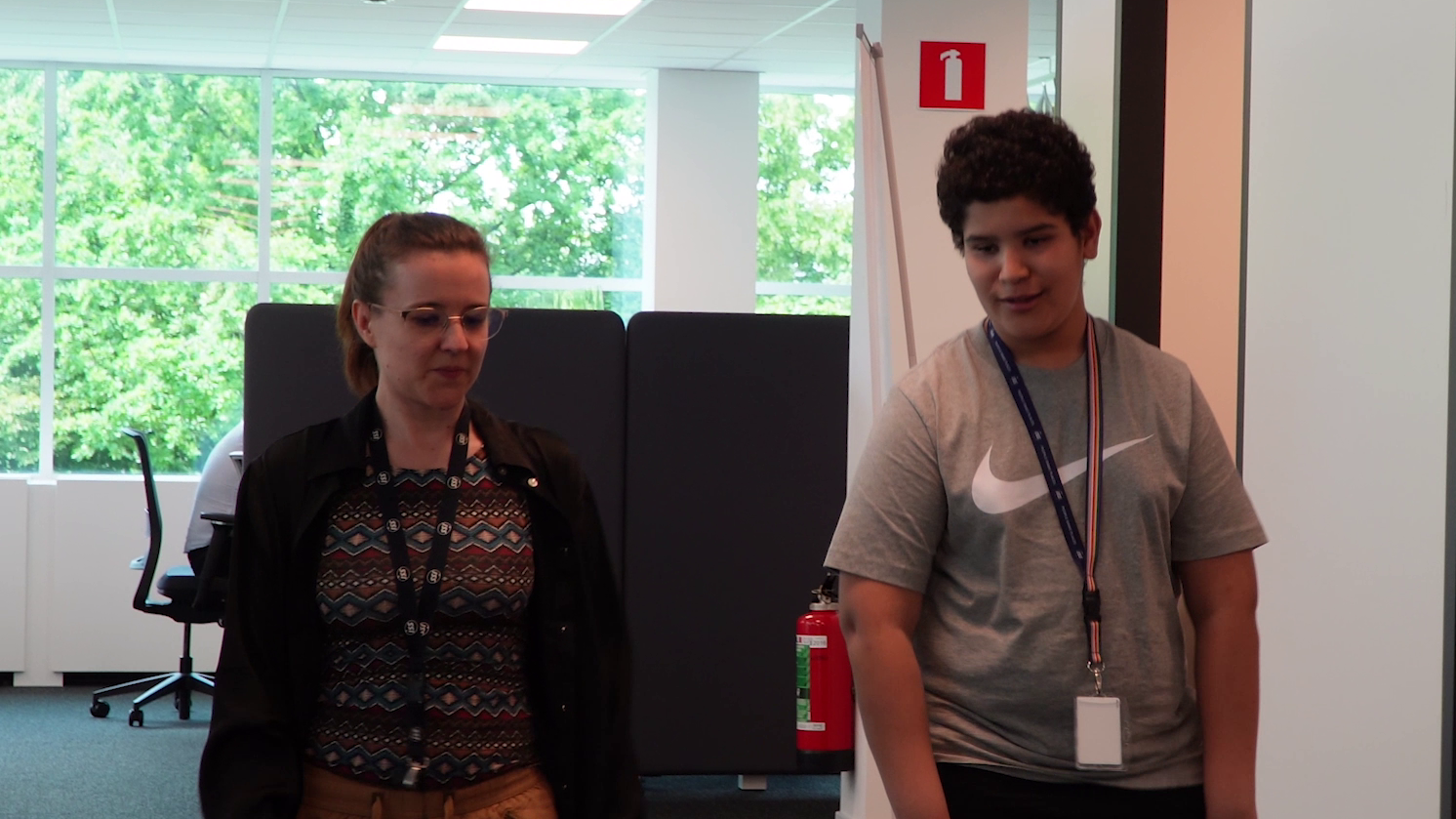 Student and mentor talking during world youth skills day